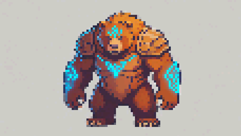 Bear pixel art example