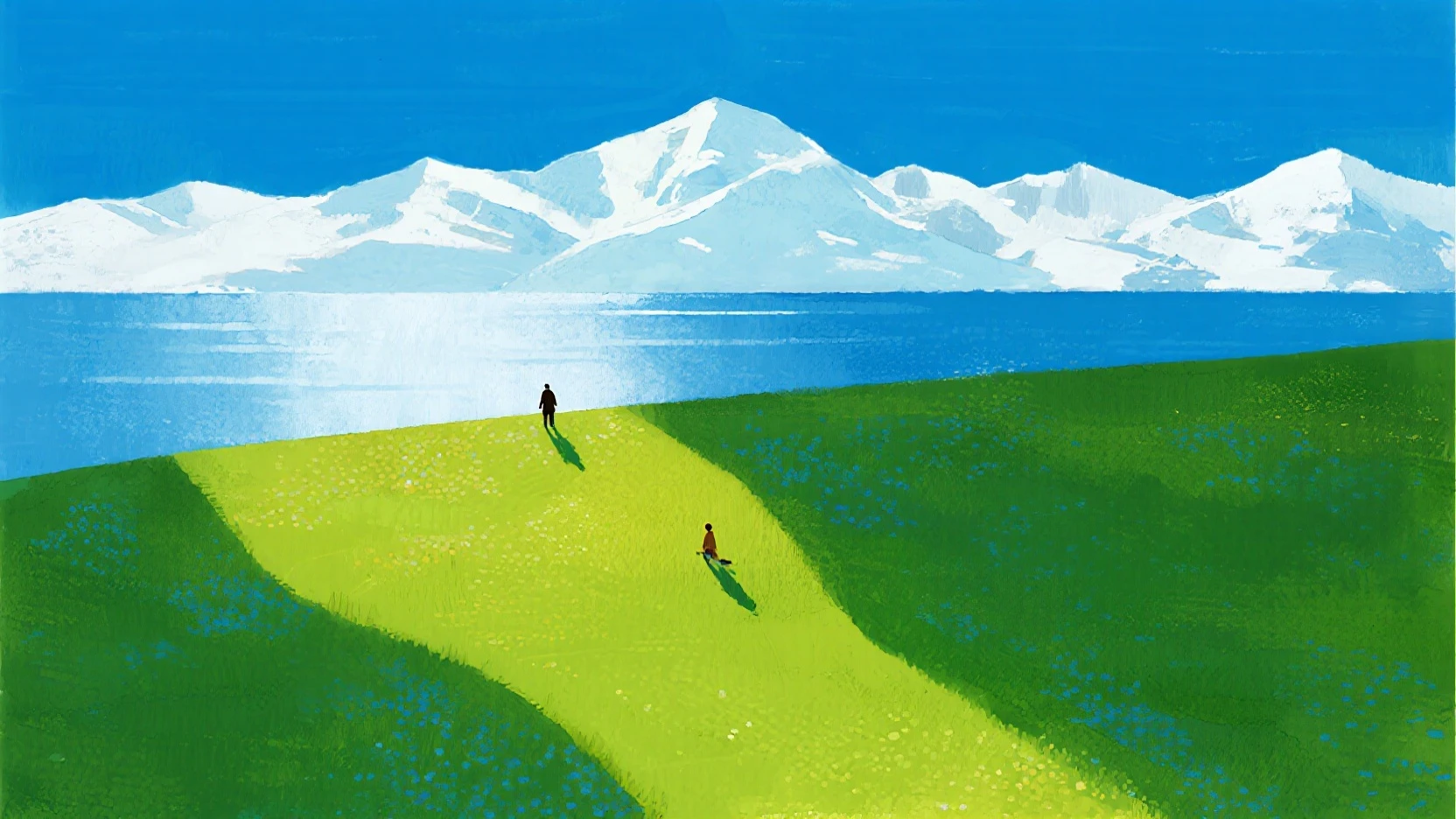 Mountain snow original illustration