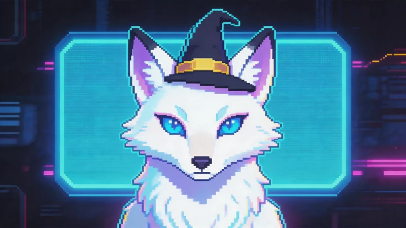 Cyberpunk pixel art wolf example