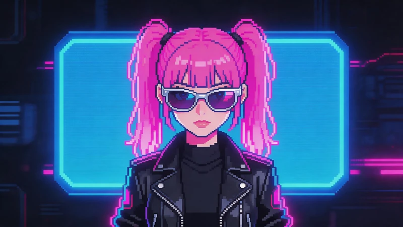Pixel art avatar with grid-style look