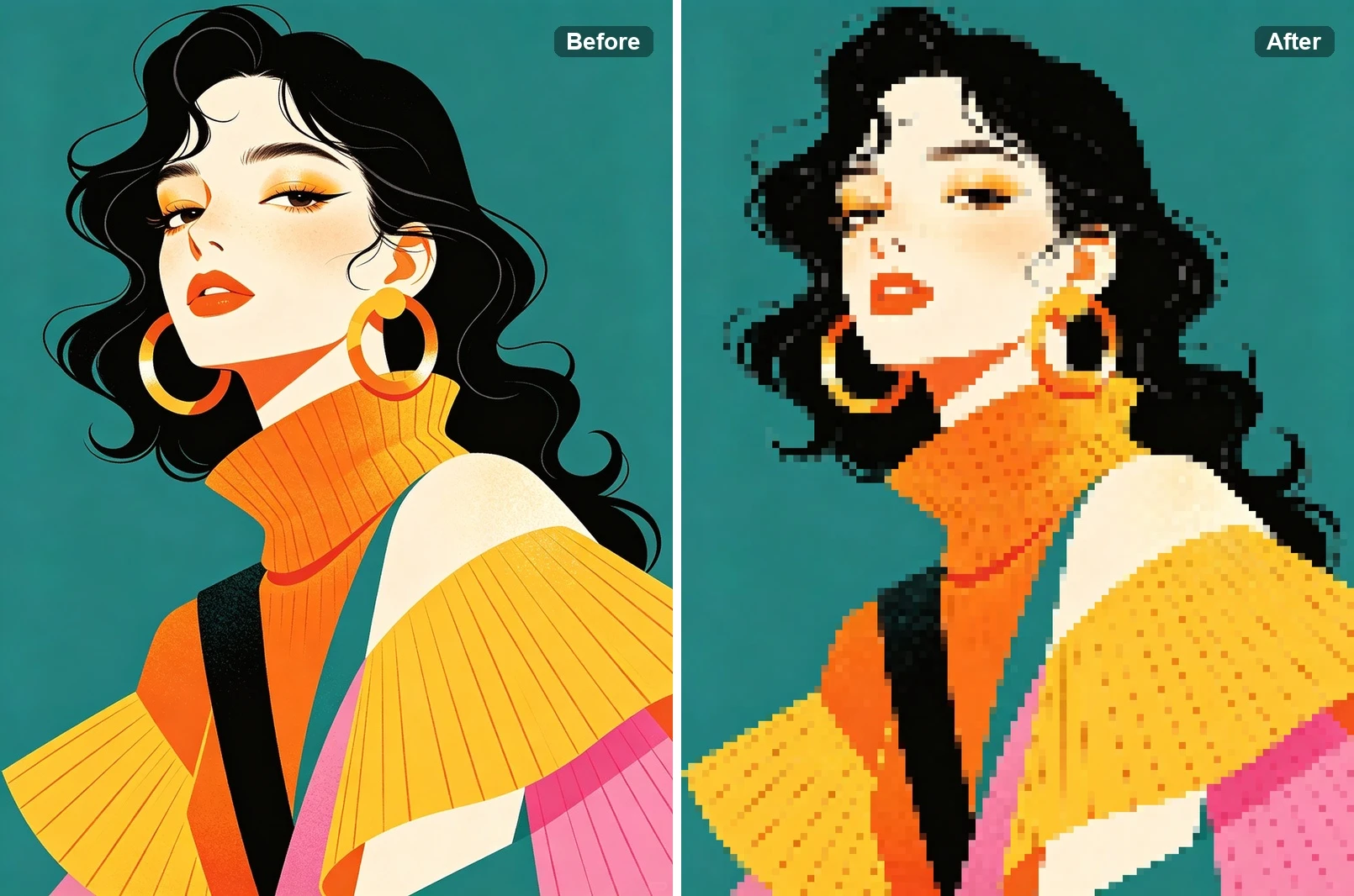 Example of pixel art output
