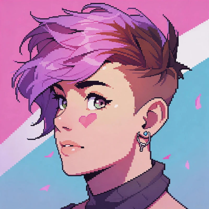 Pixel avatar design workflow example